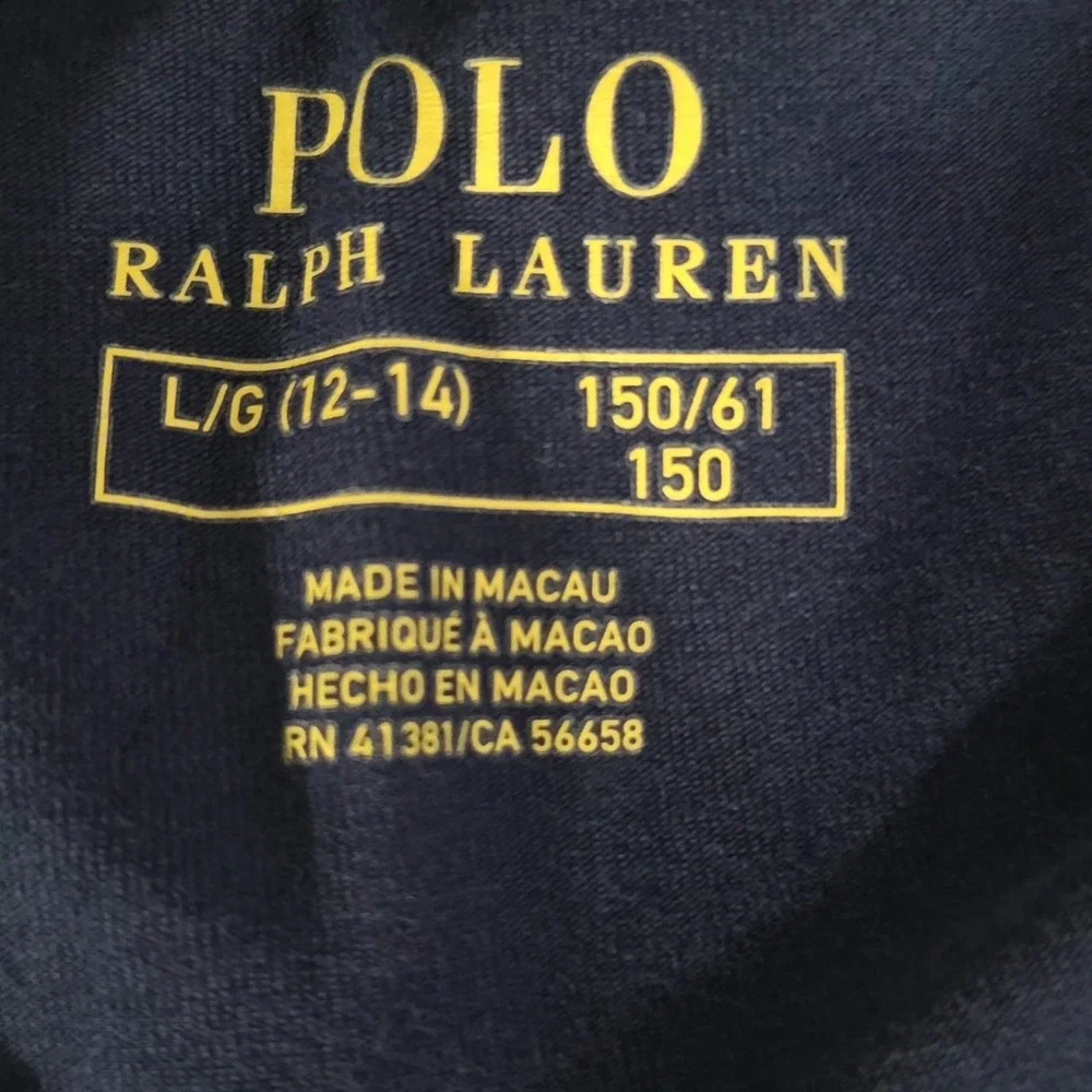 Polo Ralph Lauren Girls Size Large Elastic Waist Pull On Leggings Blue White